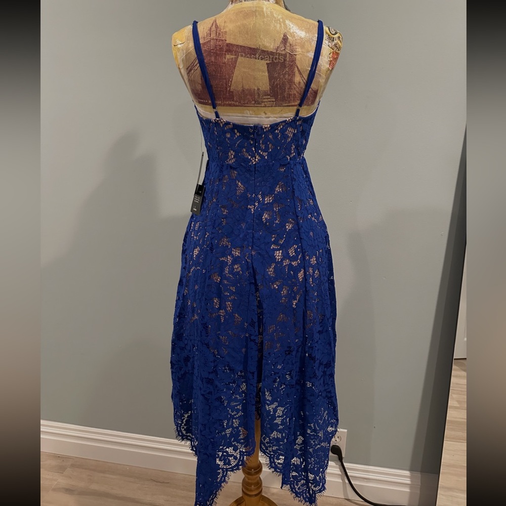 Lulu's Royal Blue Lace Midi Dress - Picture 2 of 11